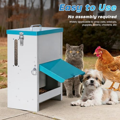10L Automatic Cat Feeder Outdoor Gravity Cat Dry Food Dispenser