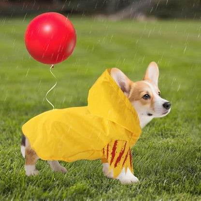 Halloween Dog Costume Bloodstain Hooded Raincoat Red Balloon for Scary Dog - Image 7