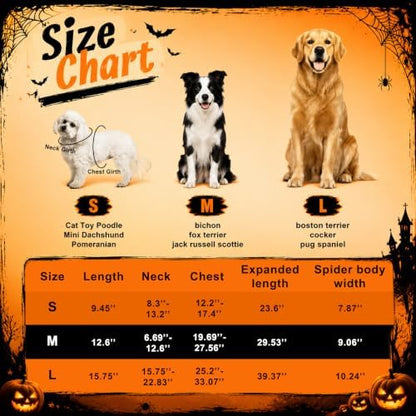 Huhumy Halloween Spider Costume with Safety Harness for Pets, Orange, M - Image 2