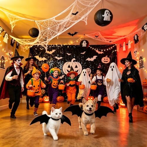 Halloween Pet Bat Wings Costume for Small Medium Large Dogs Cats Adjustable Black Bat Costume Wings for Pet Halloween Cosplay Party. - Image 2