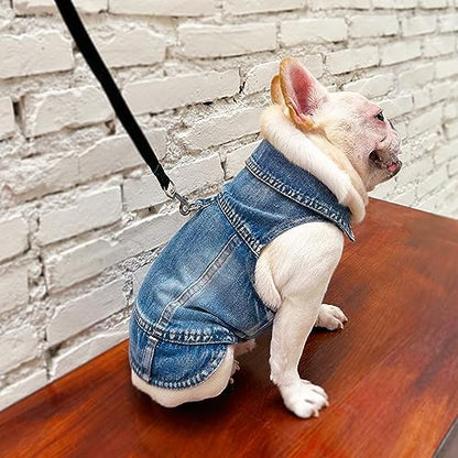 Dog Jean Jacket,Pet Blue Denim Coat,Puppy Costumes,Small Dogs Clothes(S) - Image 5