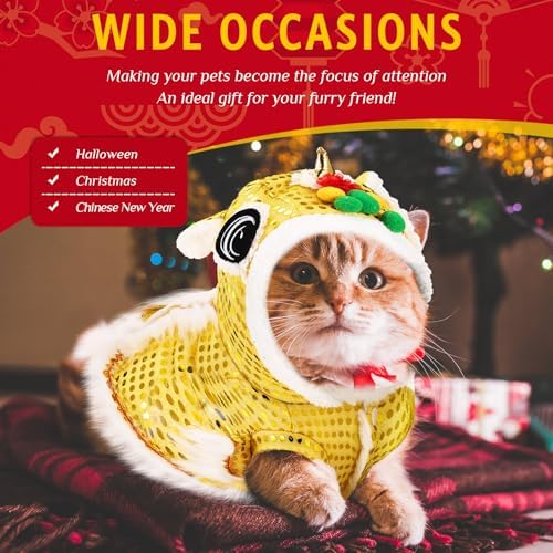 LEIFIDE Chinese New Year Dog Costume, Lunar Dog Outfit, 2X-Large, Gold - Image 6