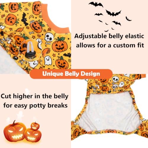 CuteBone Small Dogs Outfit Soft Puppy Onesies Pjs Halloween Dog Pajamas Pet Coat Cat Apparel Comfy Doggie Jumpsuit Bodysuit for All Seasons P347XS - Image 4