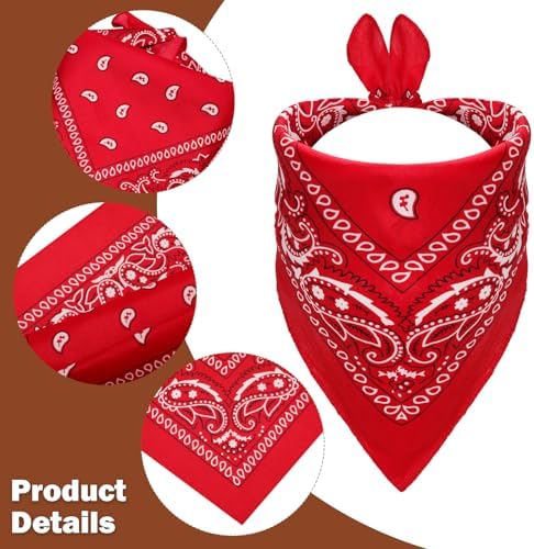 Fumwase Pet Cowboy Costume Hats with Bandana, Brown Hat + Red, Large - Image 4