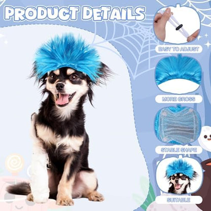 Huhumy 2 Pcs Blue Dog Wig Costumes, Halloween Thing Costume - Image 3