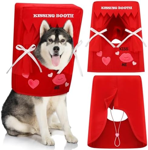Hallowen Dog Kissing Booth Costume Headpiece for Pets, Red, L/XL by Solsew