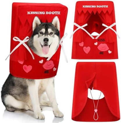 Hallowen Dog Kissing Booth Costume Headpiece for Pets, Red, L/XL by Solsew