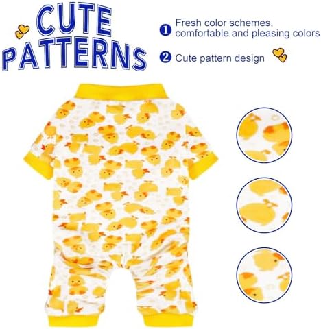 Paiaite Dog Pajamas Onesie: Comfortable Four-Legged Apparel for Small, Medium, & Large Dogs, Polyester Material for Comfort, Wrinkle Resistance, Moisture Wicking, Stretchiness Cartoon Duck 4XL - Image 6