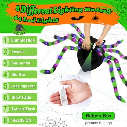 Realistic Halloween Spider Dog Costume for XL Large Dog Cosplay with 64 Led - Image 3
