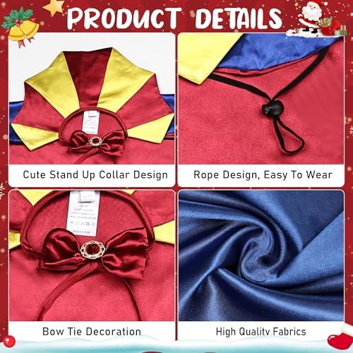 Dog Halloween Costume Cape Princess Cloak with Bow Tie (Princess, LXL) - Image 3