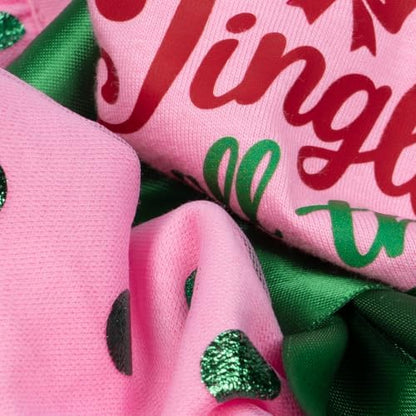 Fitwarm Jingle All the Way Dog Tutu Dress, Charming Christmas Clothes for Small Dogs Girl, Holiday Pet Outfit, Pink, Red, Green, Medium - Image 5