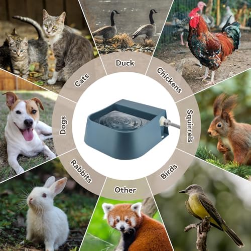 Dog Water Bowl Dispenser, Automatic Water Dispenser for Dogs with 3/4'' Hose, Auto-Fill Cat Water Fountain, Pet Water Dish for Outside Animals, Chickens Rabbits, 2L