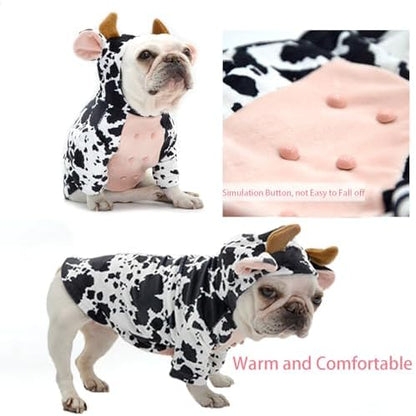 Cow Pet Costume for French Bulldog, Funny Milk Cow Outfit, Dog & Cat Party Clothes, Halloween Cosplay (S) - Image 5