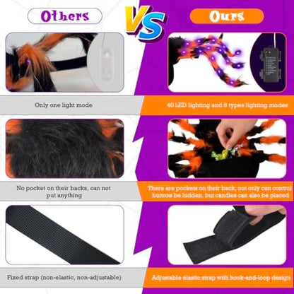 Halloween Spider Costume for Small Dog - Glowing Funny Cats Pet Costumes - Image 3
