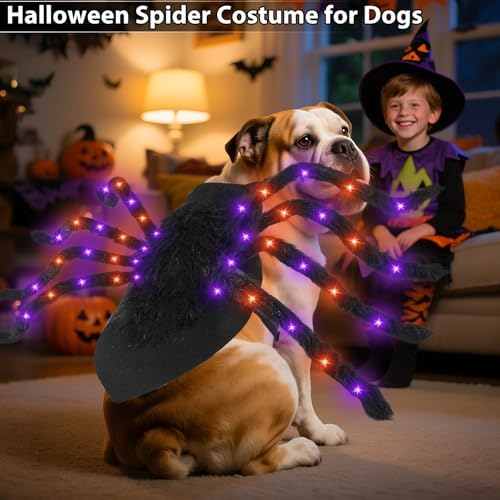 Halloween Light up Spider Dog Costumes for Small Medium Large Dogs - Image 4