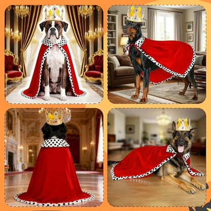 King Dog Costume, Crown & Cape Set, Prince Dog Costume for Large Dogs - Image 5