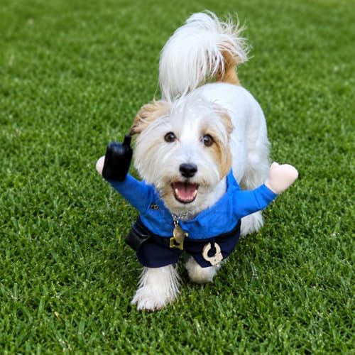 Police Officer Pet Halloween Costume with Radio, Hat and Toy Handcuffs - Small to Medium-Large Breed Funny Clothes Outfit Apparel (Small) - Image 5