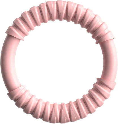 Natural Rubber Dog Chew Toy with Vanilla Scent for Aggressive Chewers, Durable Interactive Fetch and Tug Toy for Medium Dogs, Teething Relief Chew Ring Dishwasher Safe Non-Toxic (Pink)