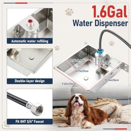 Mifoci Pre-Assembled 50 lb Automatic Dog Feeder & 1.6 Gal Water Bowl Set