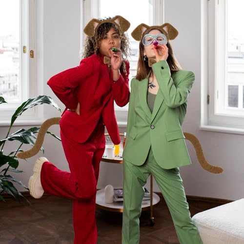 Beviliu 3 Pieces Dog Costume Set, Golden Dog Ears and Tail Bowtie, Brown Puppy Ears Costume for Halloween - Image 6