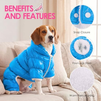 AOFITEE Dog Winter Coat Waterproof Dog Jacket Warm Fullbody Dogs Snowsuit - Image 5
