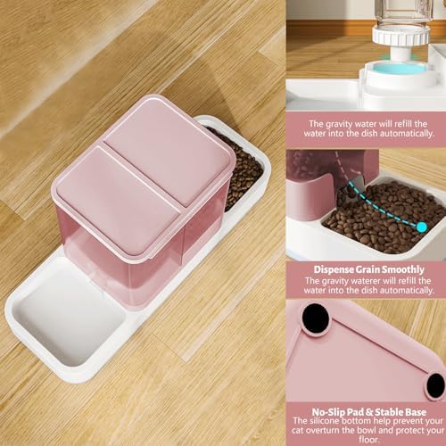 Yummy Sam Automatic Small Pet Feeder and Water Dispenser, Pink