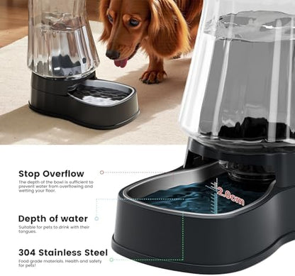 Automatic Dog Water Dispenser, Stainless Steel Bowls Feeder, 100% BPA-Free