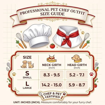 2 Piece Chef Dog Halloween Costume for Small Medium Dogs Cats(Large) - Image 2