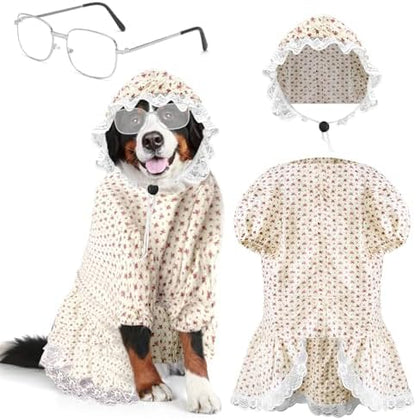 3 Pcs Old Lady Costume for Dog Grandmas Dogs Costume by Unknown