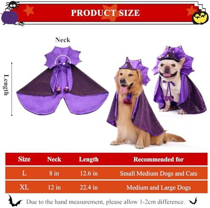 Small Dog Halloween Costumes, Dog Witch Costume Wizard Hat and Cape, Corgi Dachshund and French Bulldog Funny Cute Puppy Costumes with Adjustable Straps for Small Medium Dogs and Cat (S) - Image 5