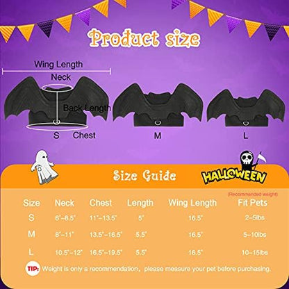 Rypet Dog Halloween Costume, Halloween Bat Wings for Small Dogs Cats, Large - Image 3