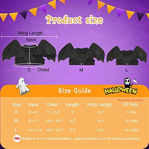 Rypet Dog Halloween Costume, Halloween Bat Wings for Dogs Cats, Medium - Image 3