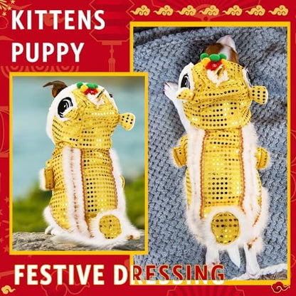LEIFIDE Chinese New Year Dog Costume, Lunar Dog Outfit, 6X-Large, Gold - Image 5