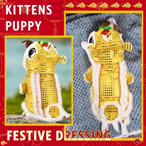 LEIFIDE Chinese New Year Dog Costume, Lunar Dog Outfit, 4X-Large, Gold - Image 5