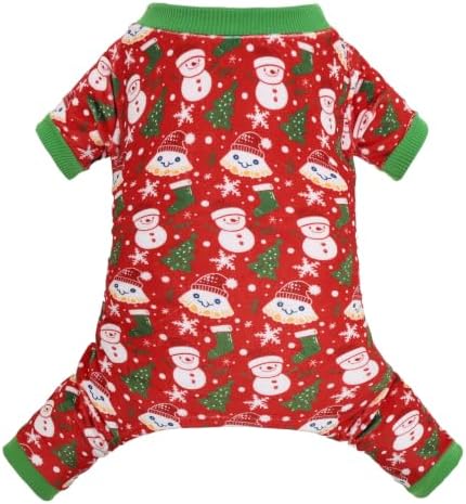 CuteBone Small Dogs Outfit Soft Puppy Onesies Pjs Christmas Dog Pajamas Pet Coat Cat Apparel Comfy Doggie Jumpsuit Bodysuit for All Seasons P358M by CuteBone