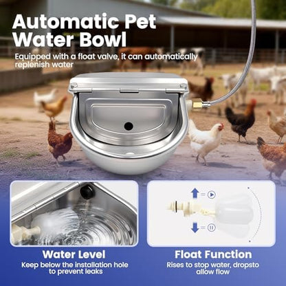 Automatic Dog Water Bowl Dispenser Outdoor, Wall Mountable