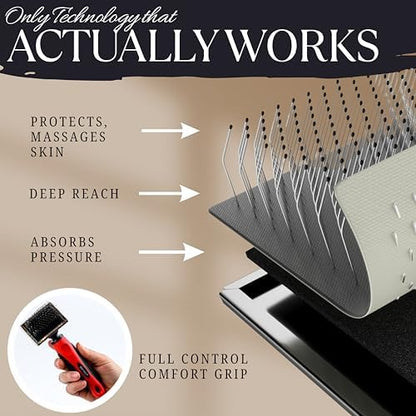 Tiny Slicker Brush for Dogs - Protected Pins for Extra Comfort - 1 inch Pins for Easy Detangling for Long Hair Dog, Cats, Doodle, Goldendoodle - Image 4
