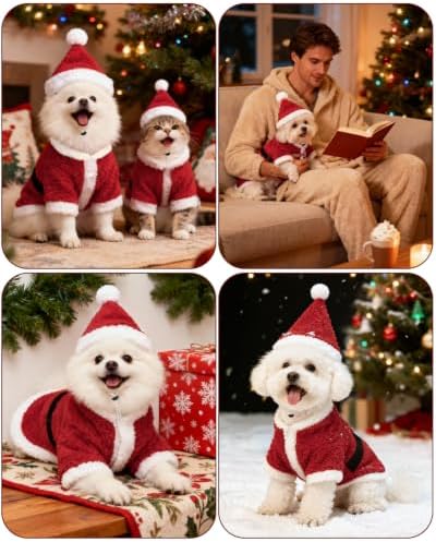 CuteBone Christmas Dog Costumes for Small, Medium, Large Dogs – Santa Claus Pet Cosplay Outfits | Cute Puppy Costume for Holiday Party, Dress-Up, Photo Shoots GBZ05S - Image 3