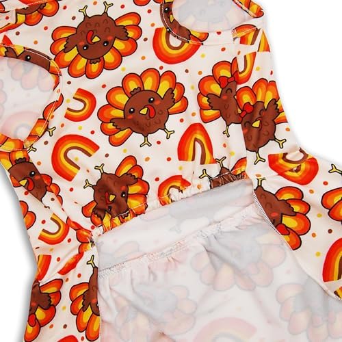 Thanksgiving Turkey Dog Dress, Cute Fall Holiday Pet Outfit for Small and Medium Dogs Autumn Harvest Costume for Puppy Girls and Boys - Image 4