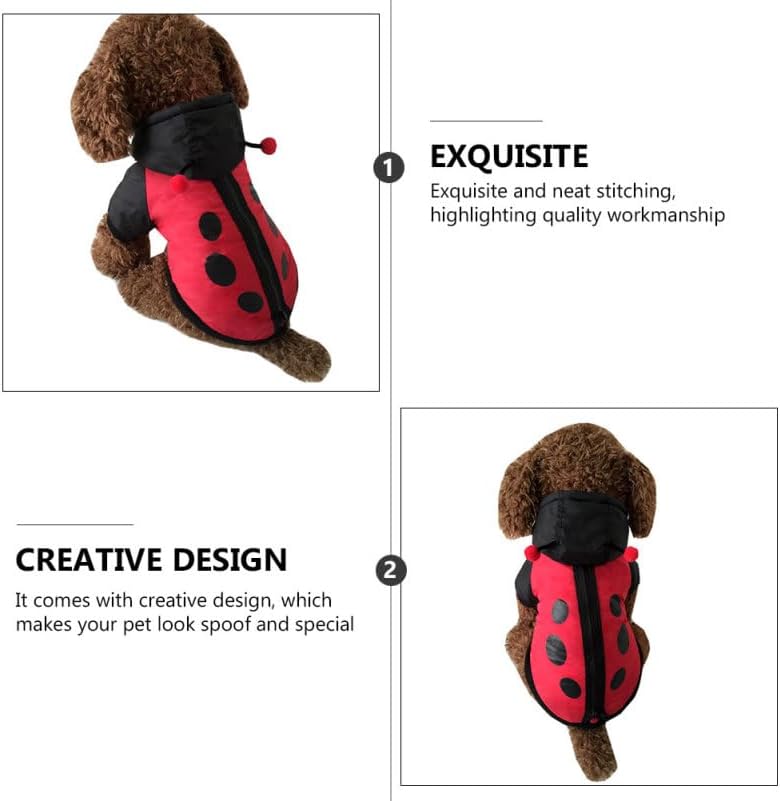 Abaodam Ladybug Dog Cat Costume for Halloween, Small Pet Ladybug Costume - Image 4