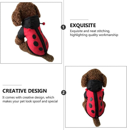 Abaodam Ladybug Dog Cat Costume for Halloween, Small Pet Ladybug Costume - Image 4