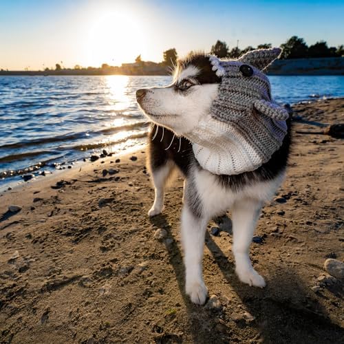 Zoo Snoods Grey Shark Costume - Warm Knit Dog Snood Wrap for Pets, Neck Ear Cover Protection, Halloween Winter (Small) - Image 7