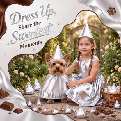 Hillban Dog Silver Chocolate Costume, Halloween Dog Hat Candy Costume - Image 5