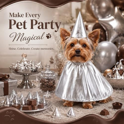 Hillban Dog Silver Chocolate Costume, Halloween Dog Hat Candy Costume - Image 7
