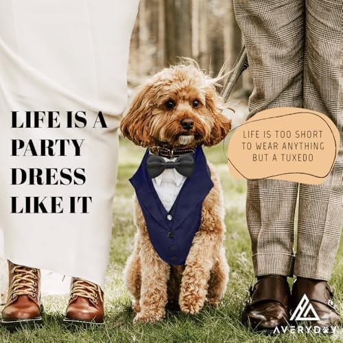 AVERYDAY Dog Tuxedo for Wedding Outfit, Dog Suit and Tie Costumes for Birthday, Halloween, Cosplay, Christmas Party, Pet Formal Wear with Bowtie, Tux for Medium Large Dogs, Bulldog, Labrador, Husky - Image 4