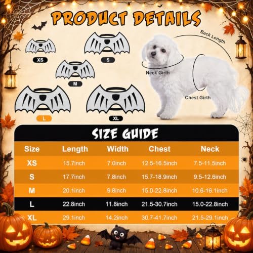 Dog Dragon Wings, Halloween Dragon Costume for Dog Cat, Silver, L - Image 3