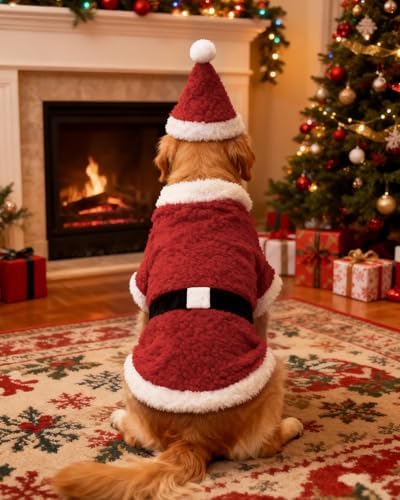 CuteBone Christmas Dog Costumes for Small, Medium, Large Dogs – Santa Claus Pet Cosplay Outfits | Cute Puppy Costume for Holiday Party, Dress-Up, Photo Shoots GBZ05XXL - Image 5