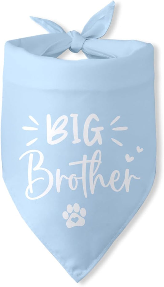 Big Brother Dog Bandana Pregnancy Announcement Gender Reveal Baby Announcement Photo Props Dog Scarf Accessories Blue Pet Bandanas for Large Medium Small Dogs