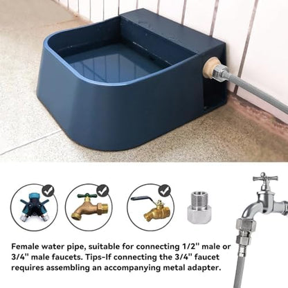 LESYPET Dog Automatic Water Dispenser with Hose, 68 oz Outdoor Dog Drinking Water Bowl for Chicken Livestock, Auto Filling Waterer for Pets & Livestock