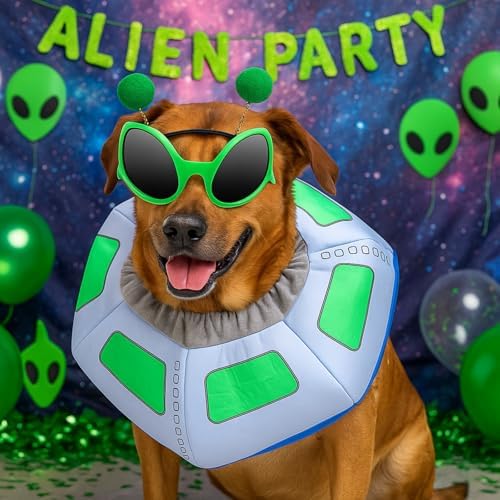 3 Pcs Halloween UFO Alien Dog Costume Set - Image 5